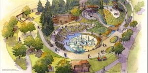 An artist's rendition of Beacon Mountain Playground at Jefferson Park, from last year. Click this image to see a larger version of this design.