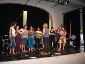 The Beaconettes practice for the Figgy Pudding competition. Photo courtesy of the Beaconettes.