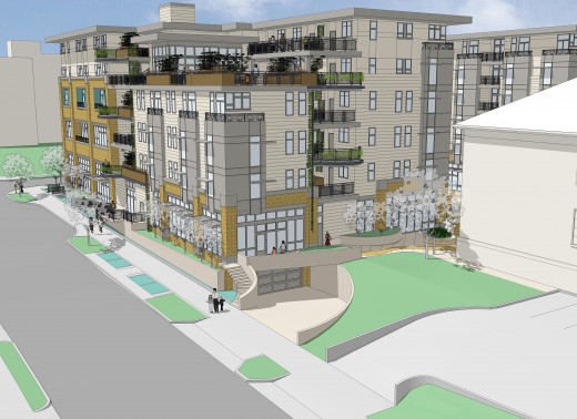 A rendering of a design for the 17th Avenue South side of the Plaza Roberto Maestas project.